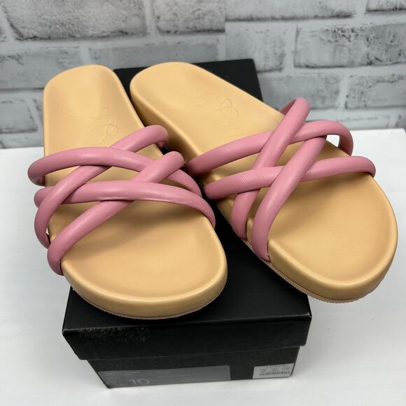 J. Crew Pacific Cushy Strap Sandals Bohemian Rose AY424 Leather Sz 10 NEW - Picture 1 of 11